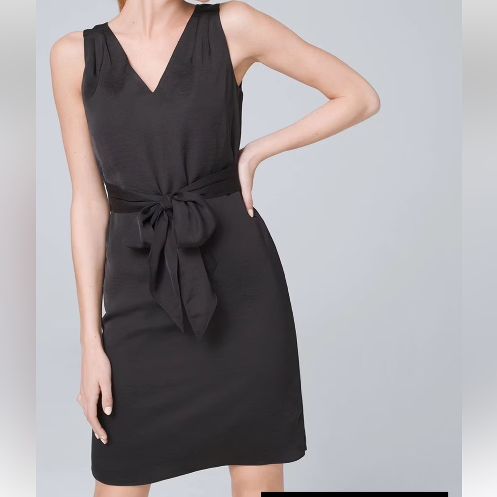 WHBM Crepe Belted Sheath Dress